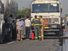 मथुरा से नेपाल जा रहे एलपीजी टैंकर में रिसाव,16 घंटे बाद बहाल हुआ हाईवे यातायात