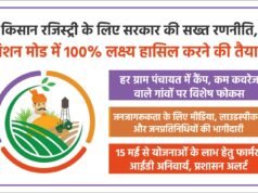 किसान रजिस्ट्री के को लेकर सरकार की सख्त मिशन मोड में 100% लक्ष्य हासिल करने की तैयारी