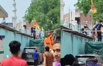 तुगलकाबाद में शोभायात्रा के दौरान मस्जिद पर भगवा झंडा लगाने से विवाद, पुलिस ने तुरंत हटाया