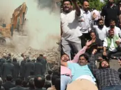 लखनऊ सिविल कोर्ट के बाहर वकीलों के चैंबरों पर चला बुलडोजर, विरोध में उतरे अधिवक्ता