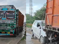 जौनपुर में भीषण सड़क हादसा, खड़े ट्रक में घुसी तेज रफ्तार कार; दो युवकों की मौत, तीन घायल