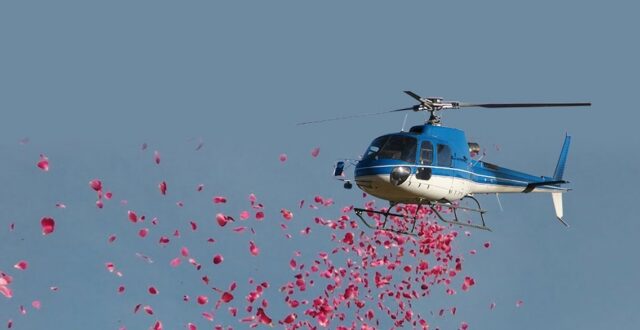 helicopter-flower-dropping-service
