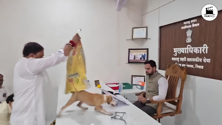 Filmitics Media Opened the sack... and dumped the dog onto the table! This isn't a scene from a movie, but a real-life incident from Nashik, Maharashtra.